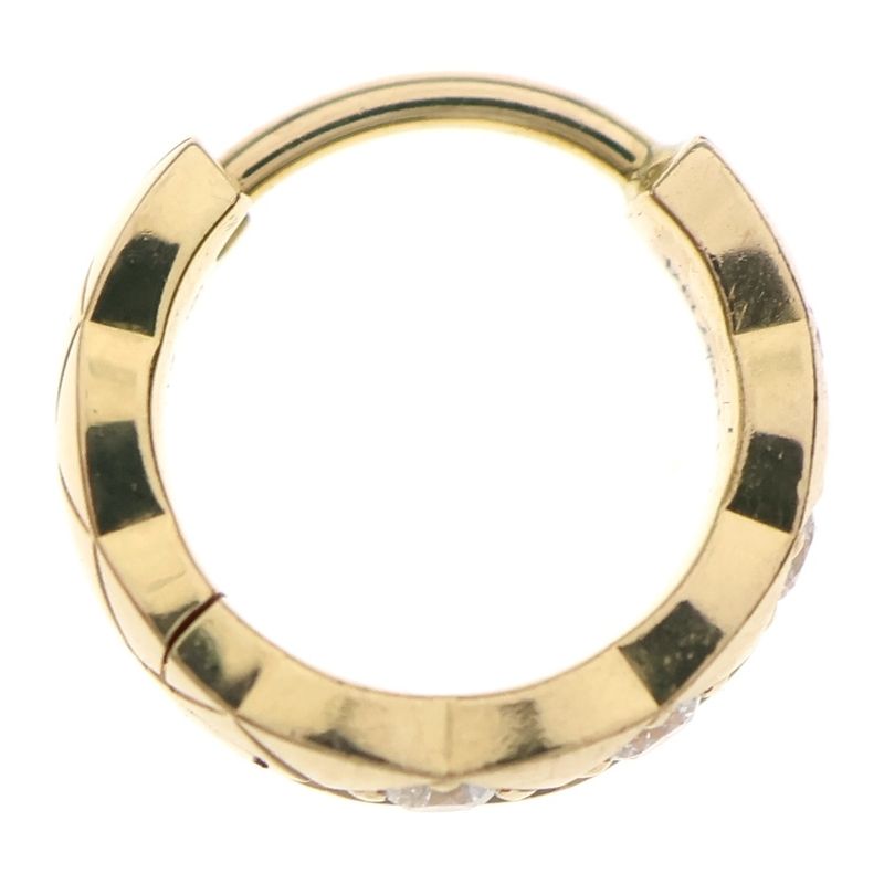 Chanel Coco Crush Collection Single Mini Hoop Earrings 18k Yellow Gold Yellow