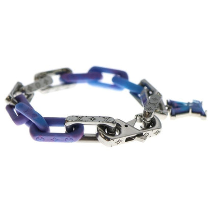Louis Vuitton Monogram Chain Bracelet Silver and Blue M1229l