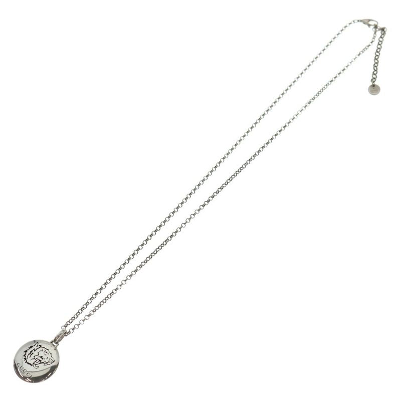 Gucci Blinds for Love Taiga Head Necklace Pendant Chain Silver Ag925