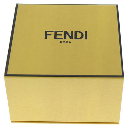 Fendi Orlock Logo Rhinestone Necklace Pendant Chain Silver