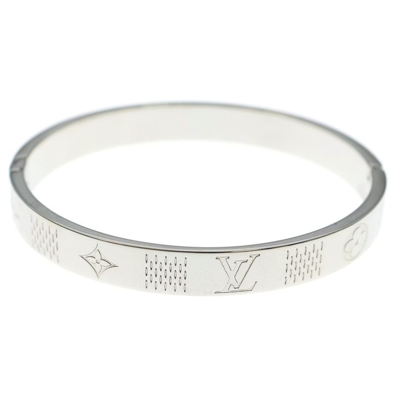 Louis Vuitton Bangle Damier Tape Bangle Bracelet Silver M1387m