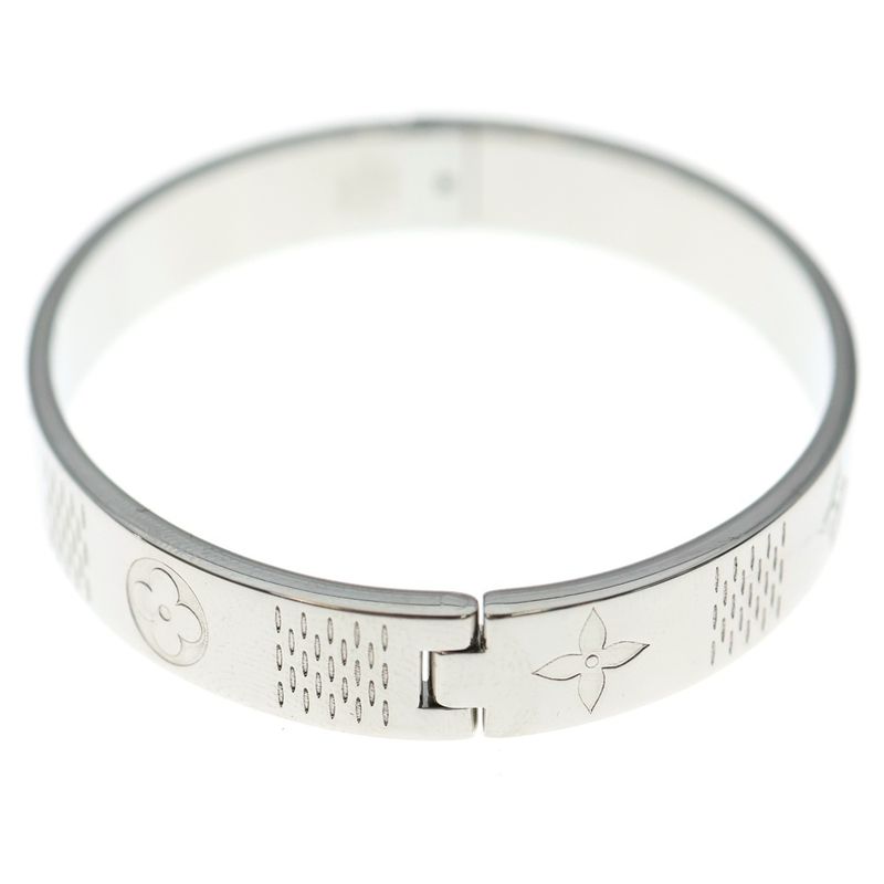 Louis Vuitton Bangle Damier Tape Bangle Bracelet Silver M1387m