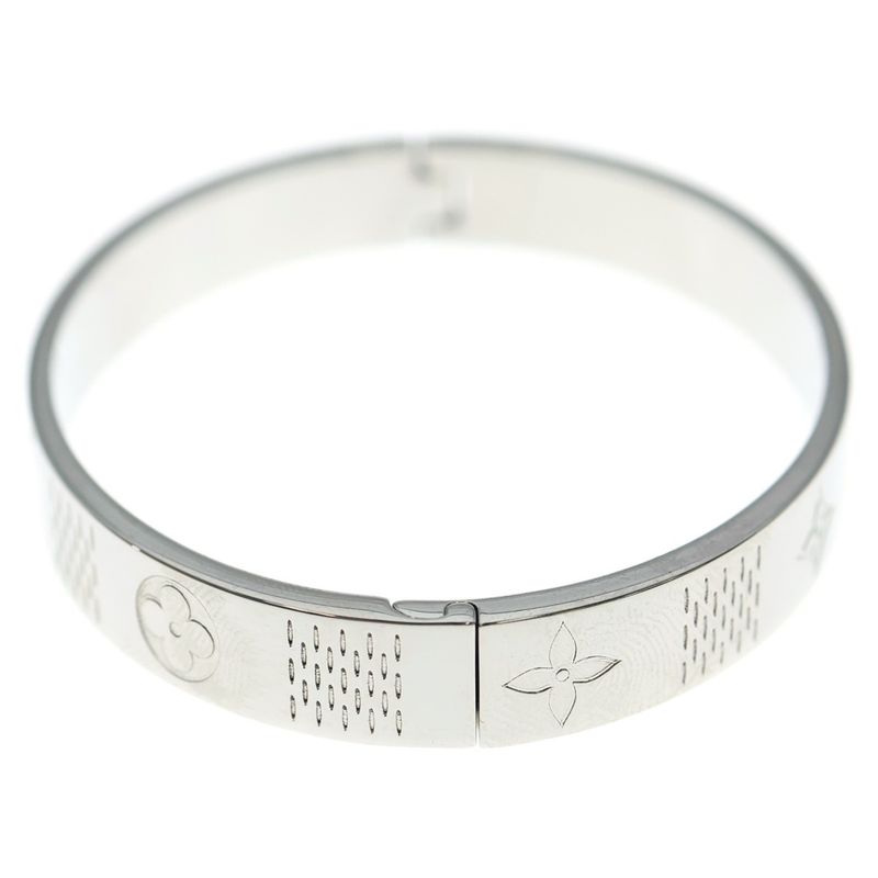 Louis Vuitton Bangle Damier Tape Bangle Bracelet Silver M1387m