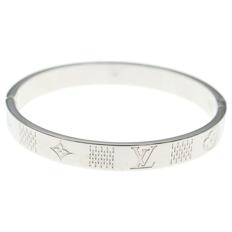 Louis Vuitton Bangle Damier Tape Bangle Bracelet Silver M1387m
