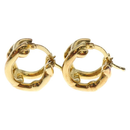 Bottega Veneta Twisted Chain Hoop Earrings GP Gold