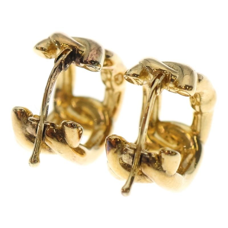 Bottega Veneta Twisted Chain Hoop Earrings GP Gold