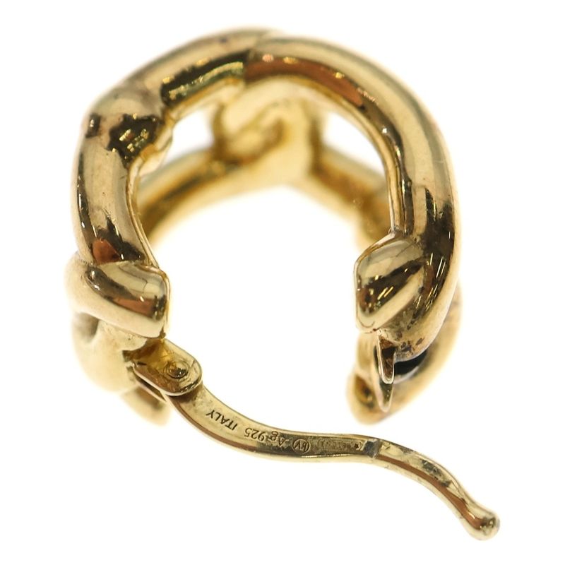 Bottega Veneta Twisted Chain Hoop Earrings GP Gold