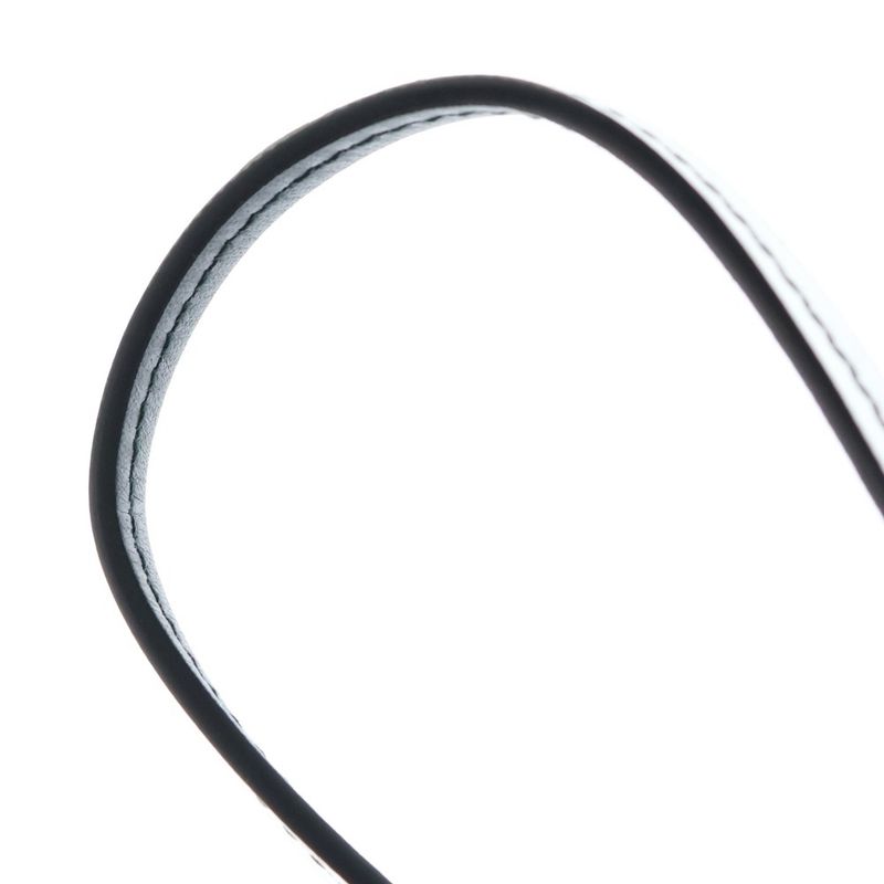 Prada Brushed Leather Triangle Logo Plate Loop Tie Bolo Tie Silver