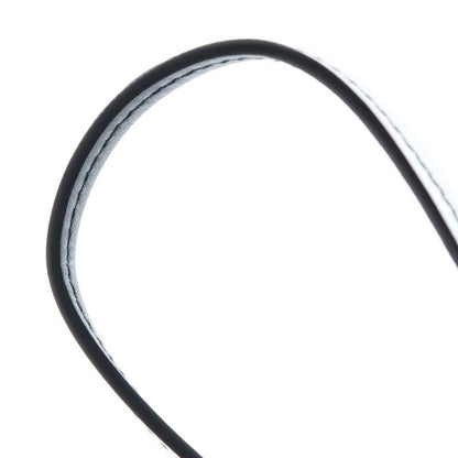 Prada Brushed Leather Triangle Logo Plate Loop Tie Bolo Tie Silver