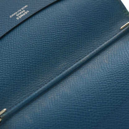 Hermes Agenda GM Vaux Epson ?q Engraved Leather Notebook Cabas - Blue