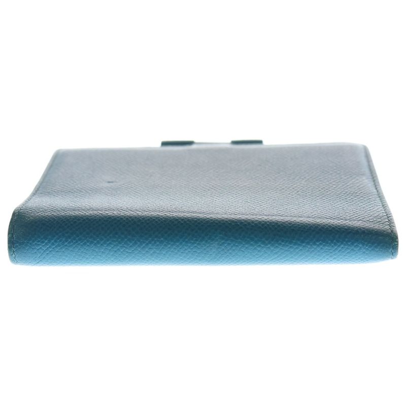 Hermes Agenda GM Vaux Epson ?q Engraved Leather Notebook Cabas - Blue