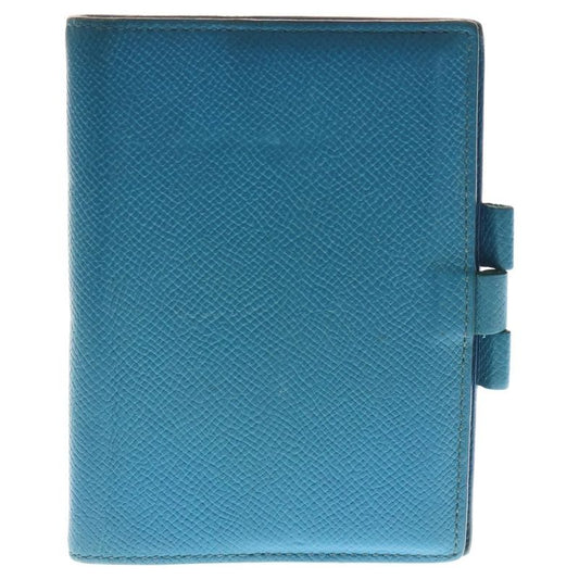 Hermes Agenda GM Vaux Epson ?q Engraved Leather Notebook Cabas - Blue