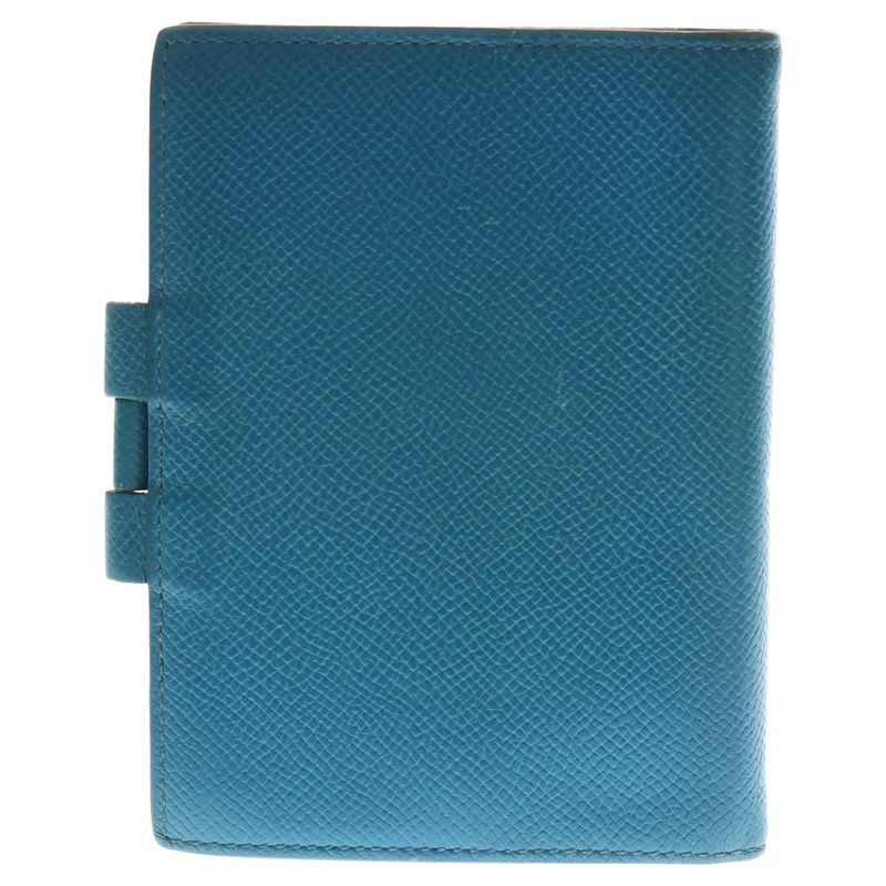Hermes Agenda GM Vaux Epson ?q Engraved Leather Notebook Cabas - Blue