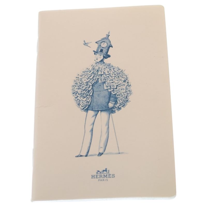 Hermes Agenda GM Vaux Epson ?q Engraved Leather Notebook Cabas - Blue