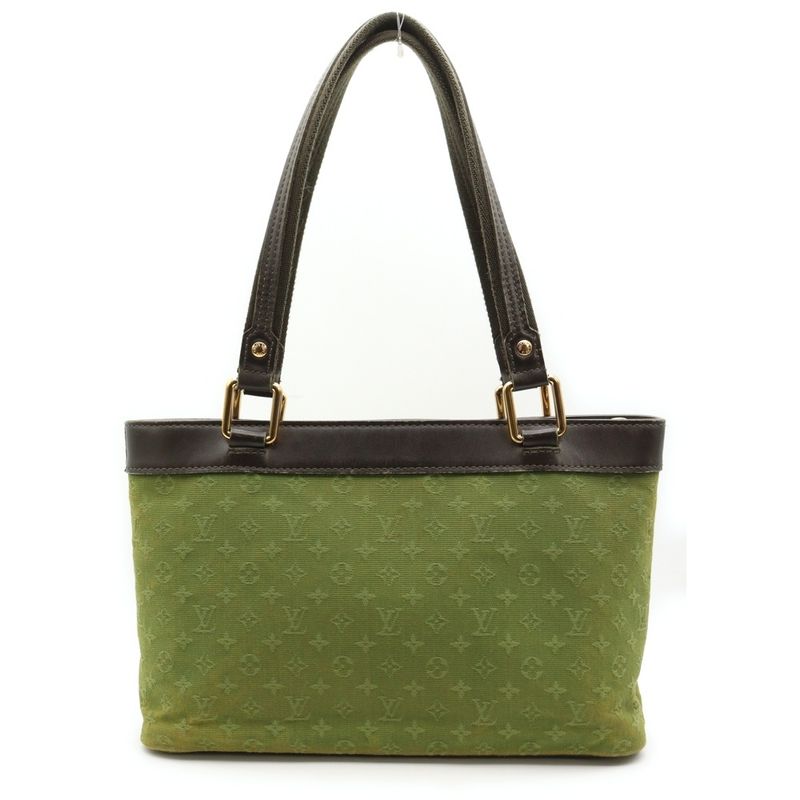 Louis Vuitton Monogram Mini Lucille PM Handbag Tote Bag Brown X Green Leather X