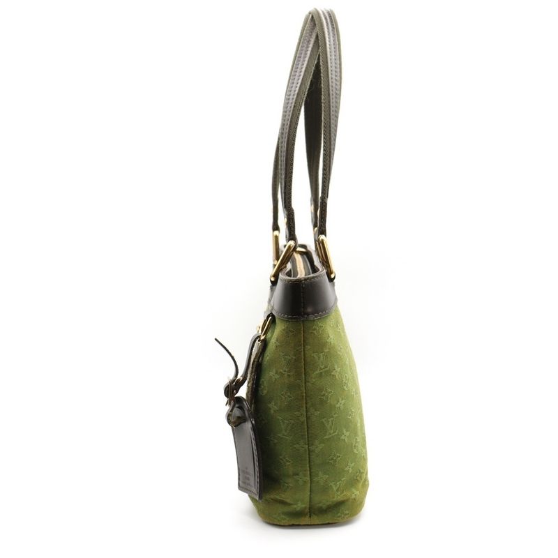 Louis Vuitton Monogram Mini Lucille PM Handbag Tote Bag Brown X Green Leather X