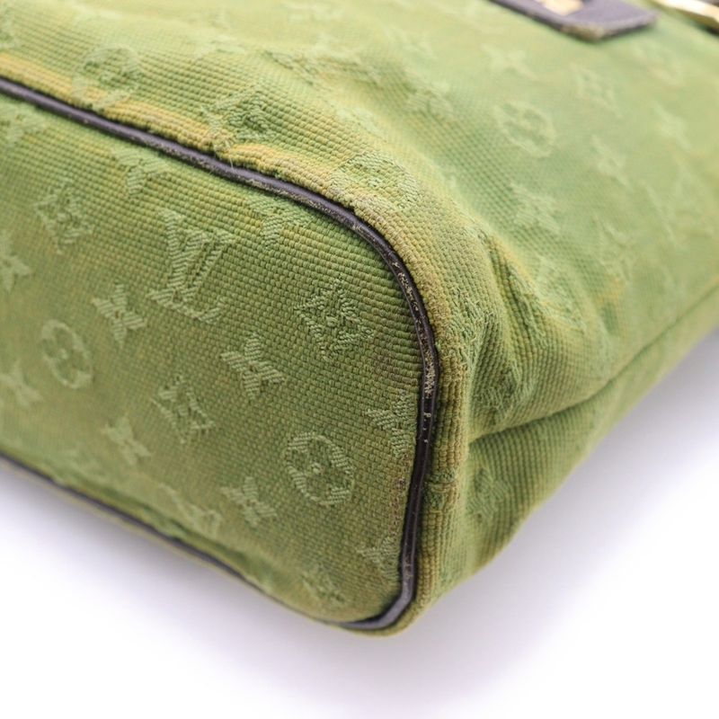 Louis Vuitton Monogram Mini Lucille PM Handbag Tote Bag Brown X Green Leather X