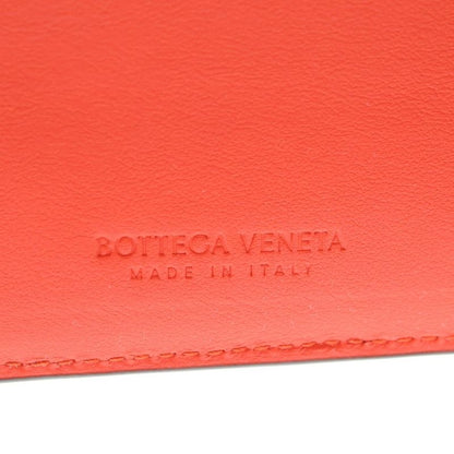 Bottega Veneta Intrecciato Bi-Colored Bi-Fold Wallet Compact Wallet Brown and