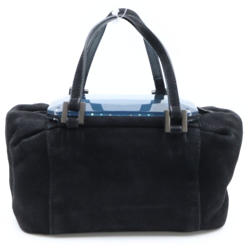 Fendi Handbag Black Suede Mirror Mini Bag 8bl100