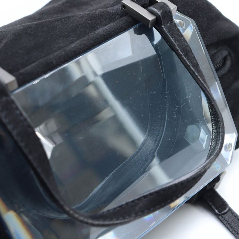 Fendi Handbag Black Suede Mirror Mini Bag 8bl100