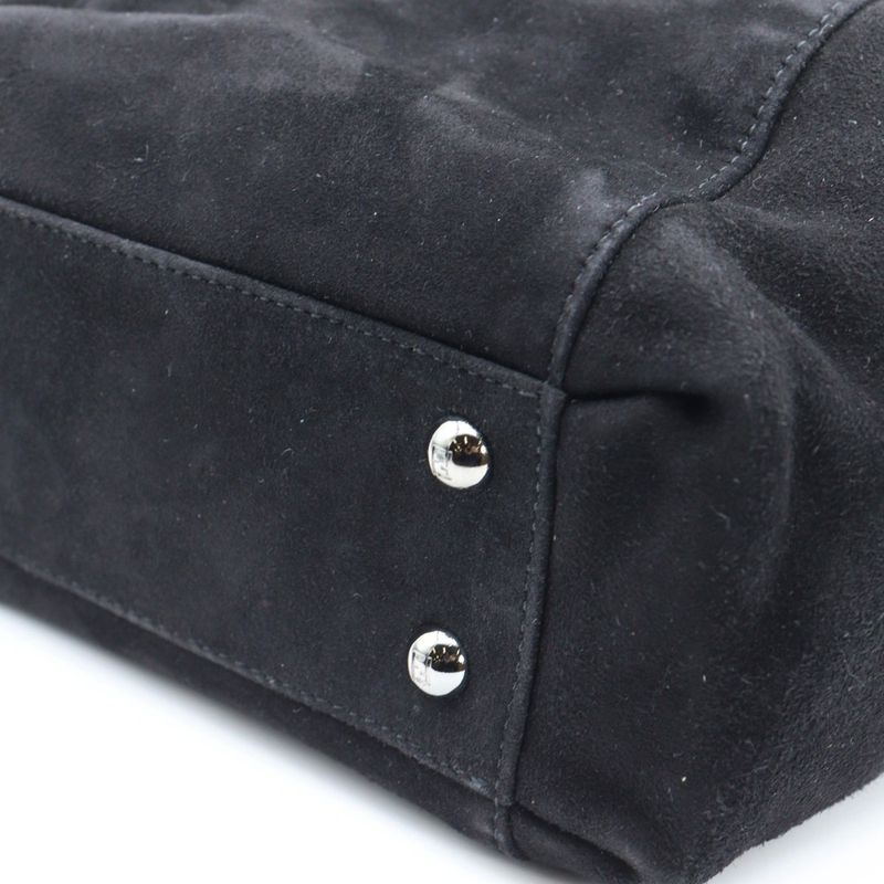 Fendi Handbag Black Suede Mirror Mini Bag 8bl100