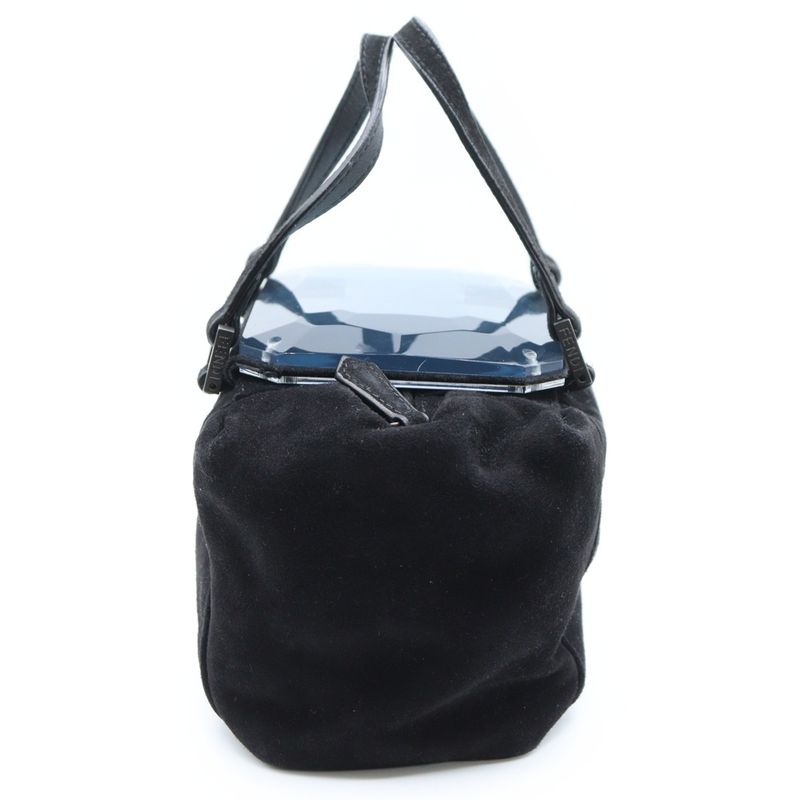 Fendi Handbag Black Suede Mirror Mini Bag 8bl100