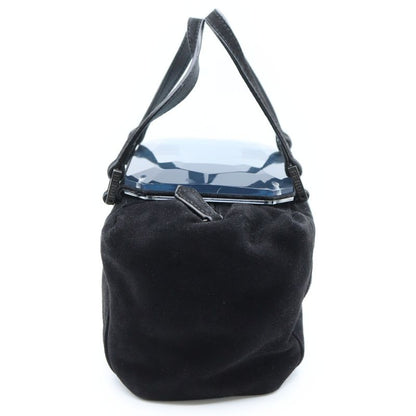 Fendi Handbag Black Suede Mirror Mini Bag 8bl100
