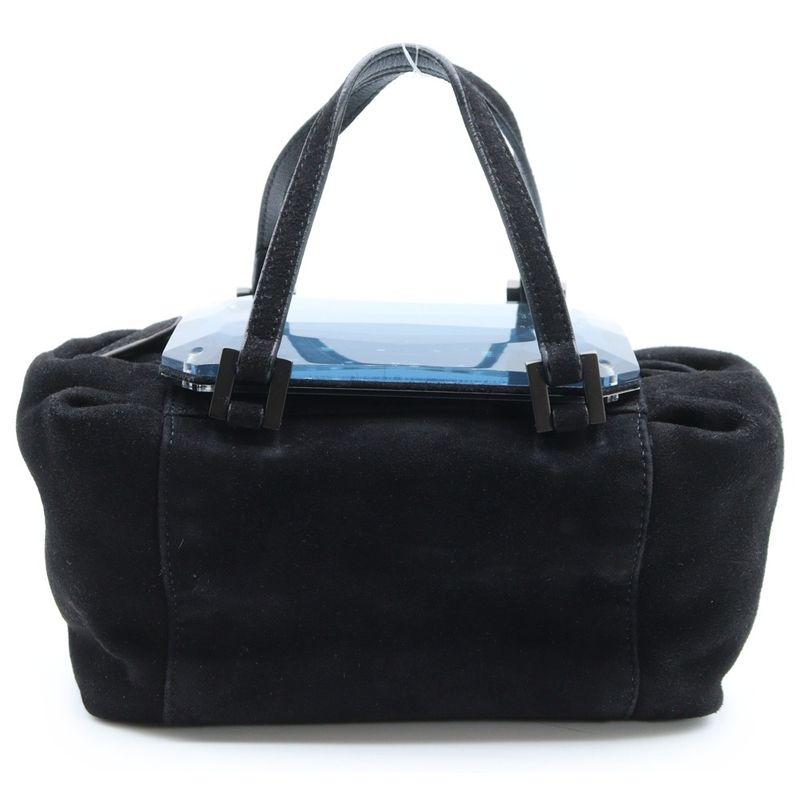 Fendi Handbag Black Suede Mirror Mini Bag 8bl100