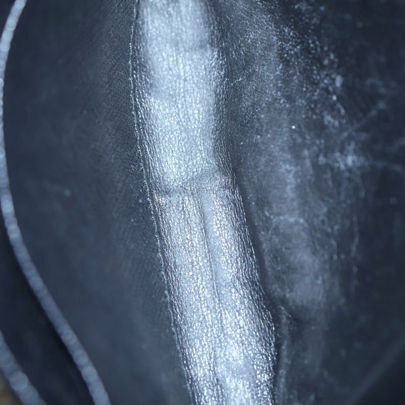 Prada Triangle Logo Saffiano L-Shape Coin Card Case Fragment Case Black Leather