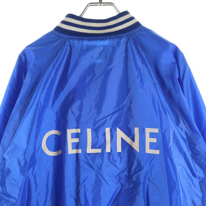 Celine 22ss Back Logo Nylon Satin Teddy Jacket Blouson Blue 2w365495m