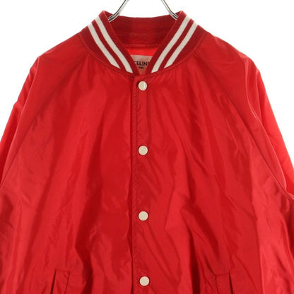 Celine 22ss Back Logo Nylon Satin Teddy Jacket Blouson Red 2w365495m