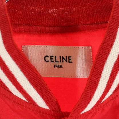 Celine 22ss Back Logo Nylon Satin Teddy Jacket Blouson Red 2w365495m