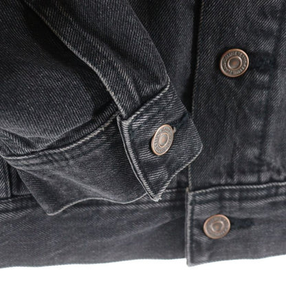 Celine Logo-Print Hoodie Docking Denim Trucker Jacket Black 2q472947f