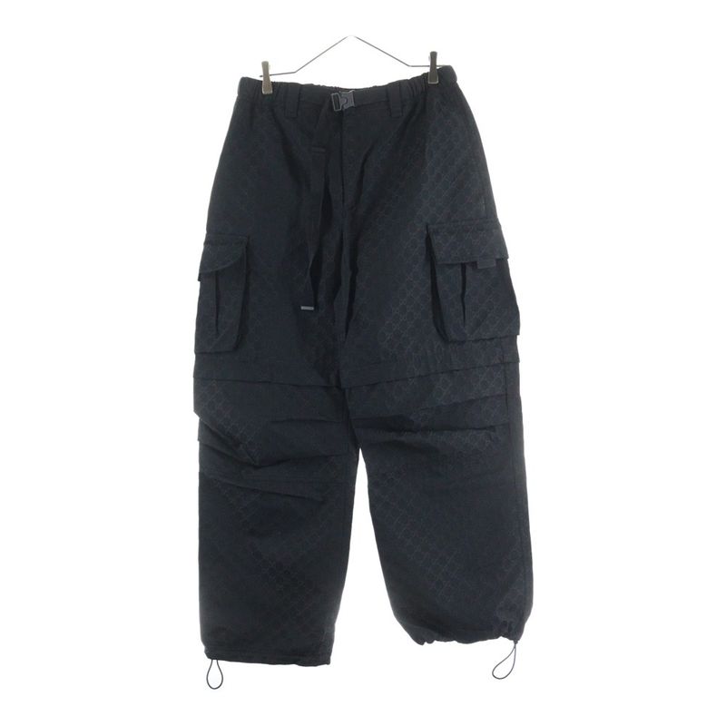 Gucci GG Supreme Draw Cord Wide Cargo Pants Black 810771