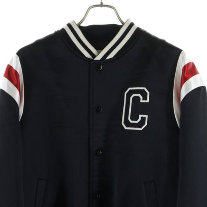 Celine C-Patch Satin Bomber Jacket Blouson Black 2w867532t