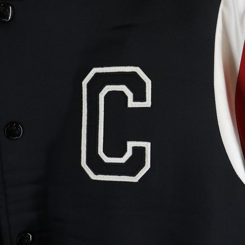 Celine C-Patch Satin Bomber Jacket Blouson Black 2w867532t