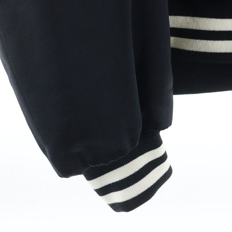 Celine C-Patch Satin Bomber Jacket Blouson Black 2w867532t