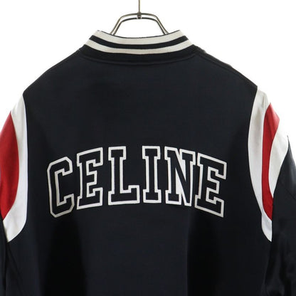 Celine C-Patch Satin Bomber Jacket Blouson Black 2w867532t
