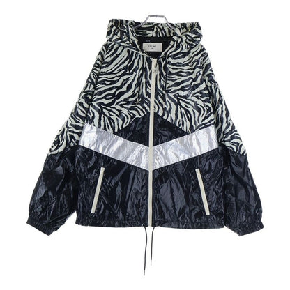 Celine 22ss Zebra Look Coated Nylon Loose Cut Jacket Hoodie White Black