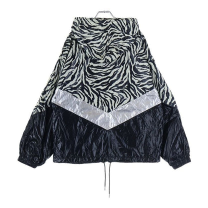 Celine 22ss Zebra Look Coated Nylon Loose Cut Jacket Hoodie White Black