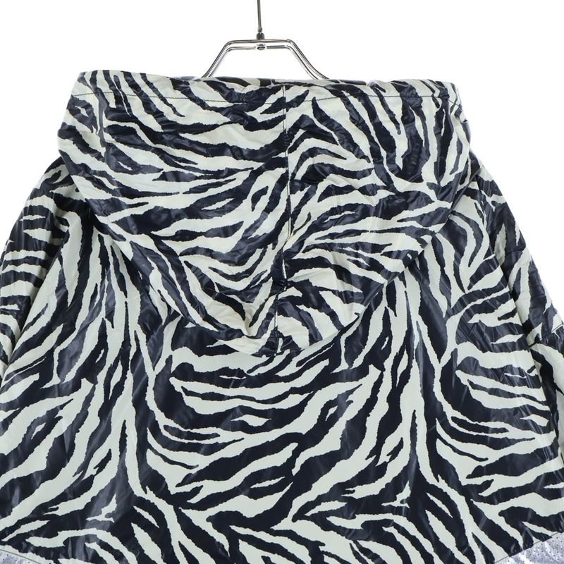 Celine 22ss Zebra Look Coated Nylon Loose Cut Jacket Hoodie White Black