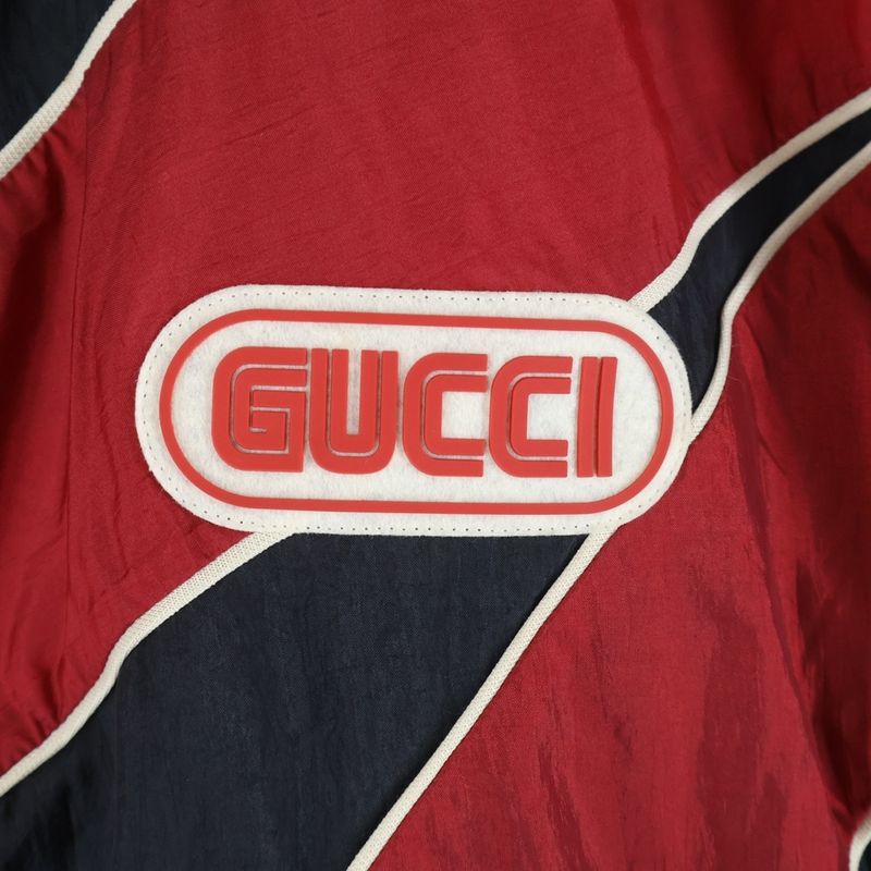 Gucci Spiritismo Back Decoration Sideline Nylon Track Jacket Black Red 519487