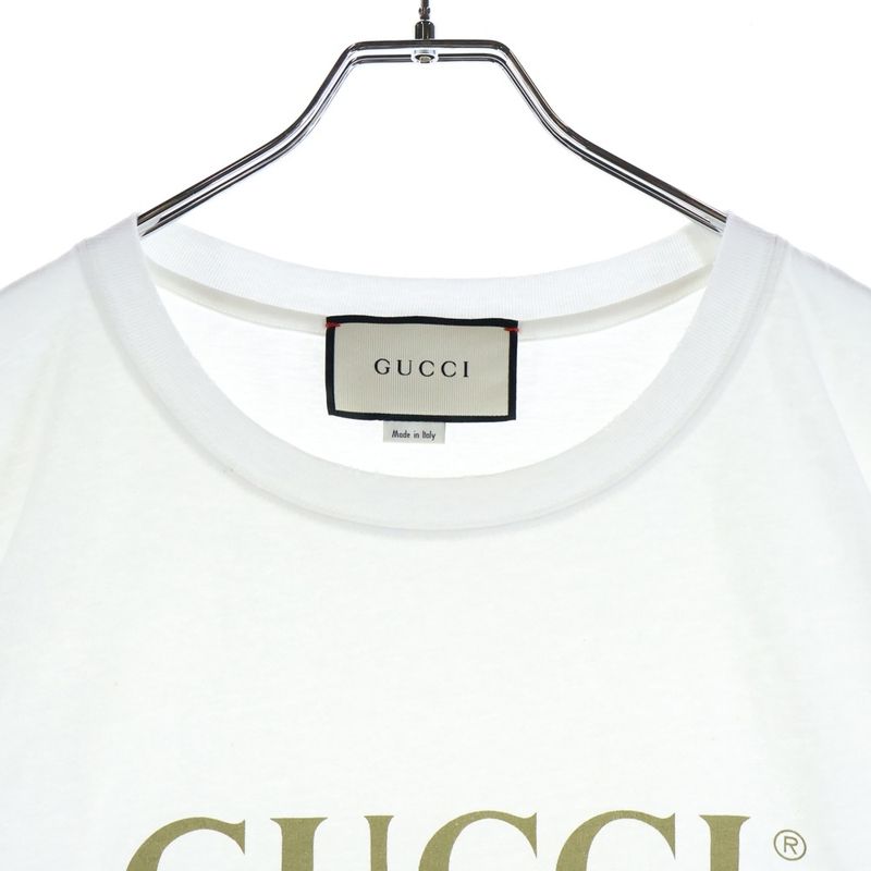 Gucci Logo Washed Oversize D Short Sleeved T-Shirt Cut and Sewn White 440103