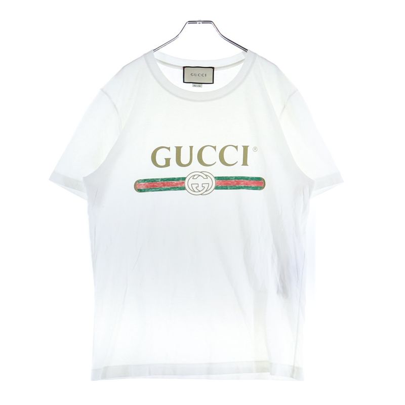 Gucci Logo Washed Oversize D Short Sleeved T-Shirt Cut and Sewn White 440103