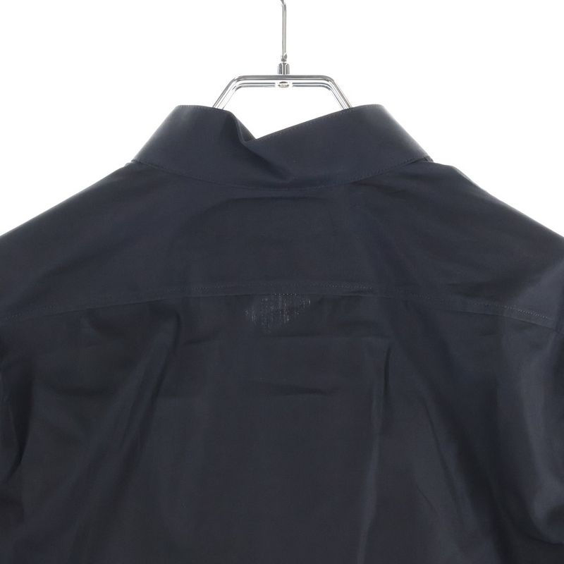 Celine Triomphe Embroidered Inverted Collar Loose Long Sleeve Shirt Black