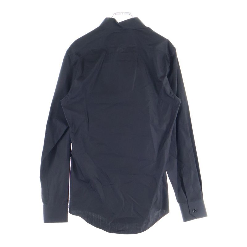 Celine Triomphe Embroidered Inverted Collar Loose Long Sleeve Shirt Black