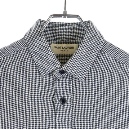 Saint Laurent Paris Staggered Long-Sleeved Shirt 340855 Black White