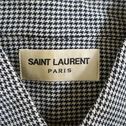 Saint Laurent Paris Staggered Long-Sleeved Shirt 340855 Black White