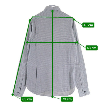 Saint Laurent Paris Staggered Long-Sleeved Shirt 340855 Black White