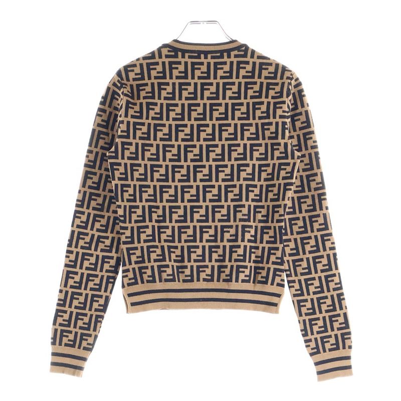 Fendi 18aw X Fila Logo Embroidery Zucca Allover Pattern Rayon Crew Neck